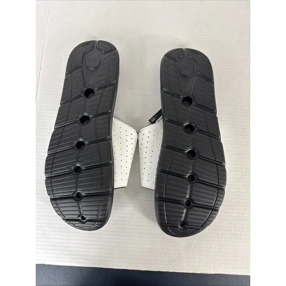 Under Armour Men's US 17 Ignite Pro Slide Sandals‎ White/Black NWOB 9428